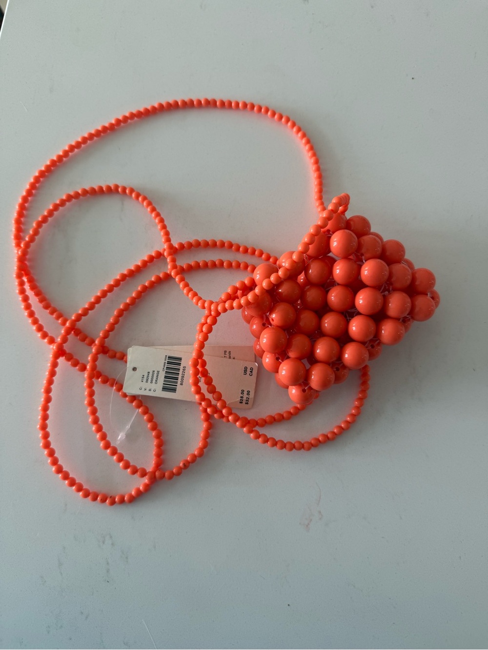 NWT Anthropologie Orange beaded mini purse